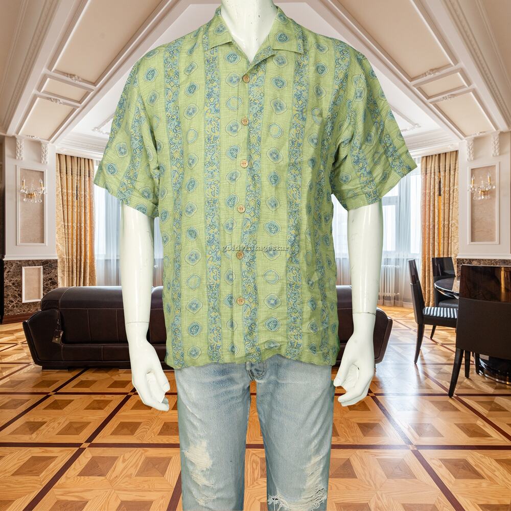 Kahala Hawaiian Floral Aloha Camp Shirt Linen Rayon